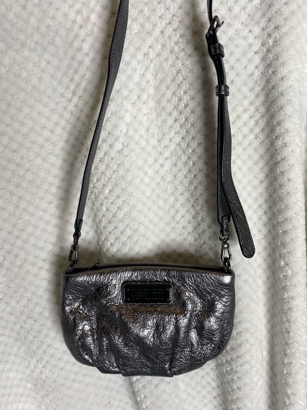 Marc by Marc Jacobs Metallic Pewter color Crossbody Bag Womens Shoulder Purse